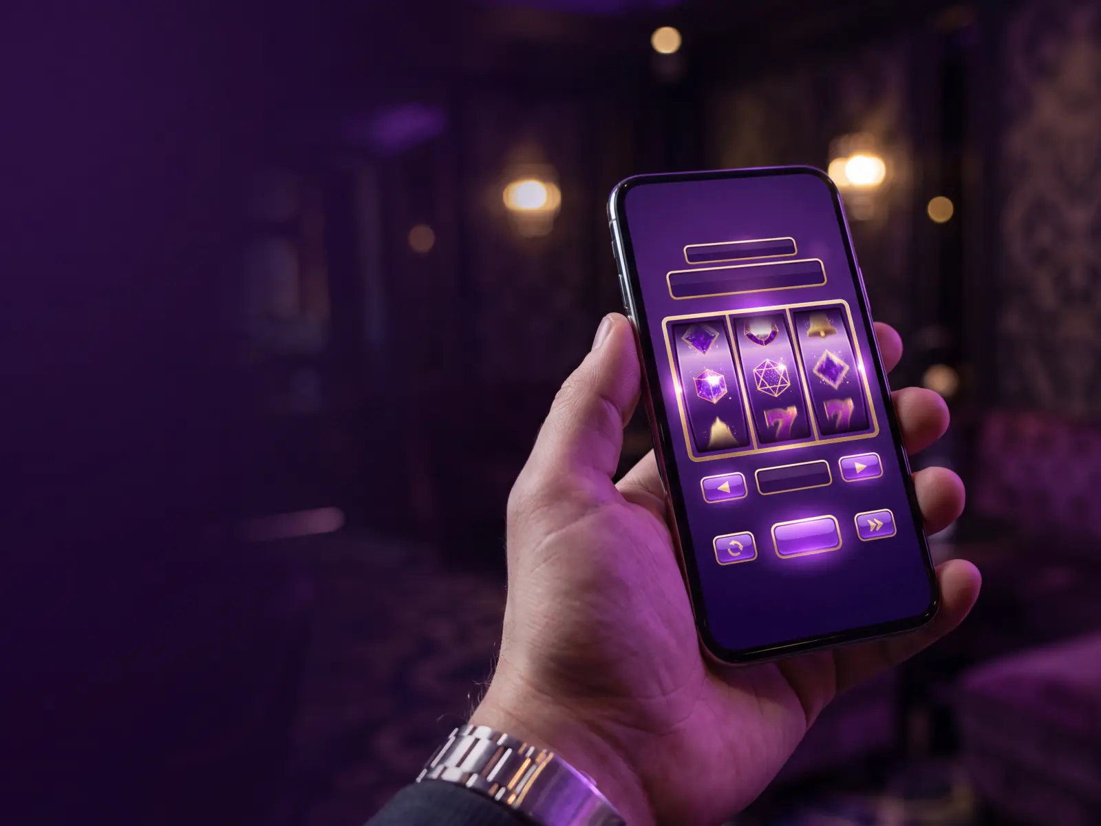 Smartfon z aplikacją mobilną Realz Casino na ekranie